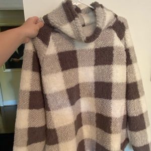 Eddie Bauer Women's Fireside Plush Fleece Funnel Neck in Cinder Color